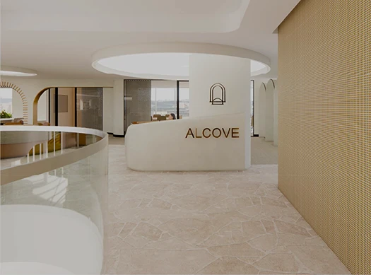 Alcove reception counter